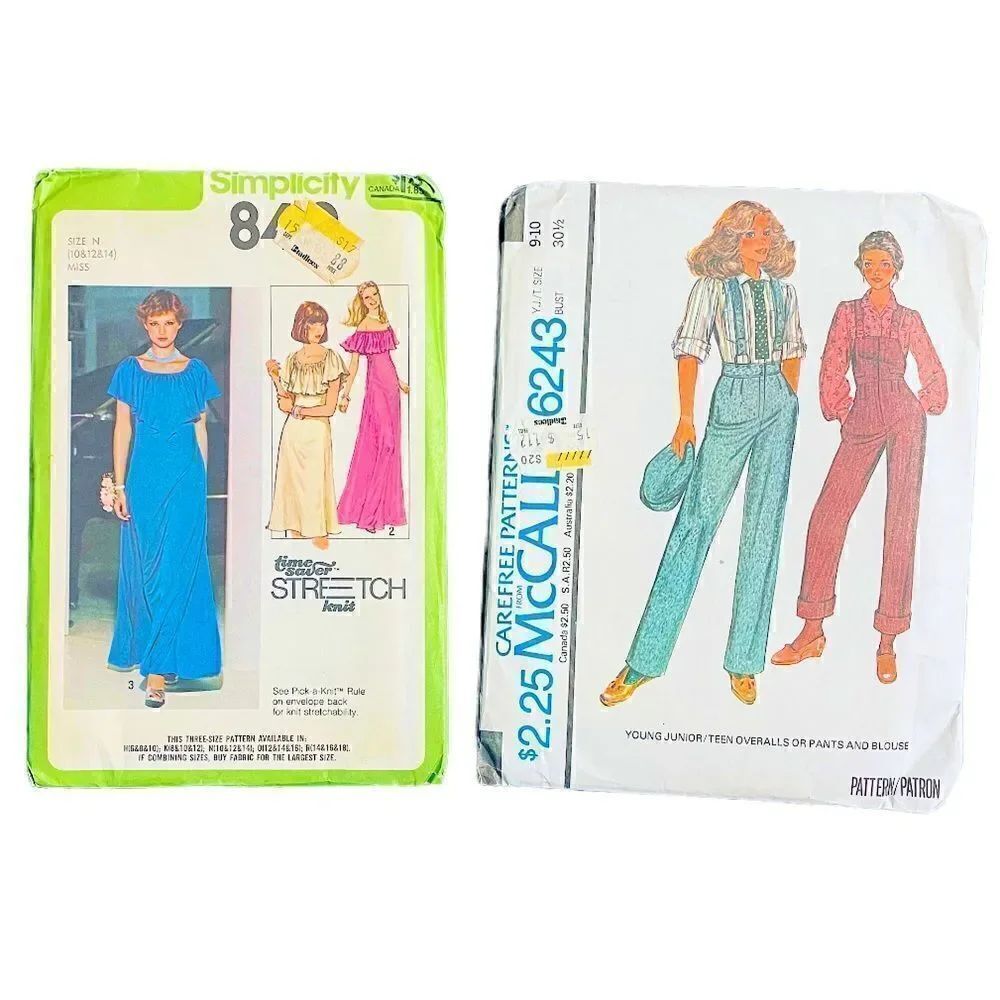 Ruffle Trim Dress and Overalls or Pant suit Patterns